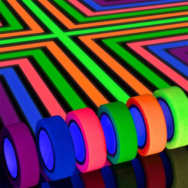 5 - meter roll of vibrant adhesive tape in six eye - catching colors, ideal for party decoration and home decor. - Yeete