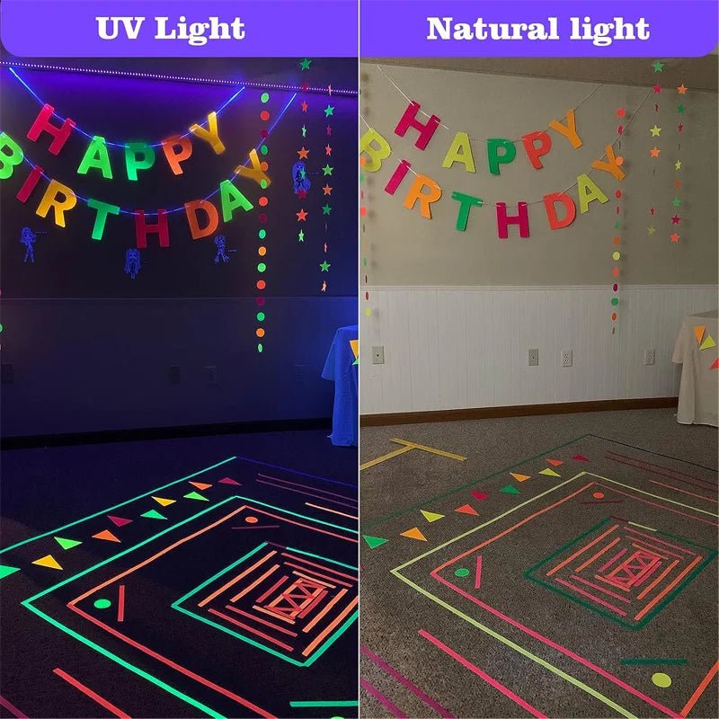 5 - meter roll of vibrant adhesive tape in six eye - catching colors, ideal for party decoration and home decor. - Yeete